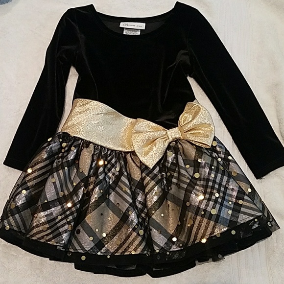 black and gold toddler dress